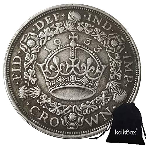 YunBest Antique United Kingdom Old Coins - British Shilling Commemorative Coins + KaiKBax Bag