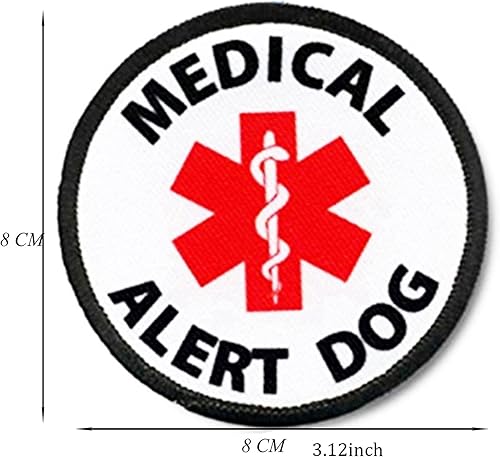 Miniatura 2 de Parche para perro de alerta médica de 3 pulgadas, EMS Medical Services Dog Tactical Hook Loop Parche Bordado Parche Emblema Insignia para chaleco