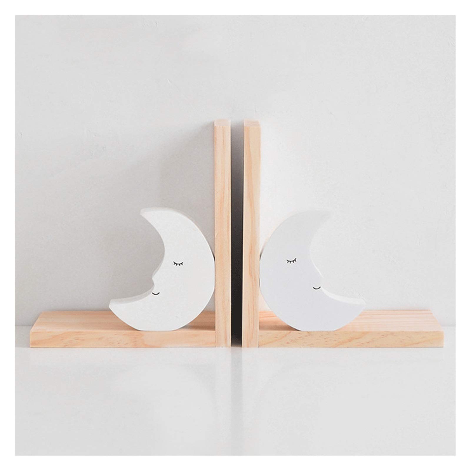 Sujetalibros Sujetalibros de Madera Blanca Sujetalibros Lindos Extremos de Libros Verdes Portalibros para estantes Tapones de Libros para niños Sujetalibros Decorativos de 5.9x3.9X