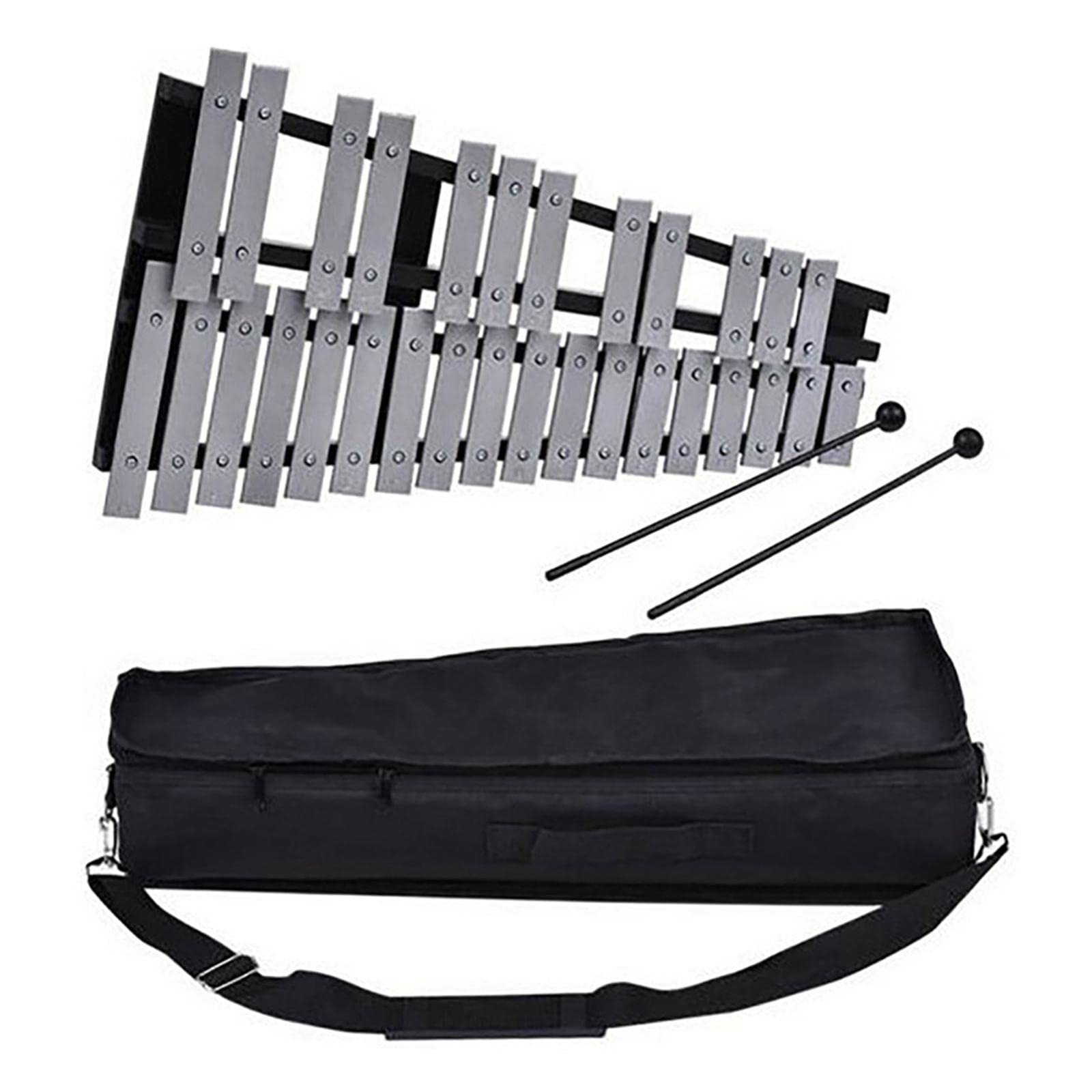 rockible Professionale 32 Note Pieghevole Glockenspiel Xilofono Vibrafono Strumento a Percussione, Include 2 Bacchette per Principianti Regali per Bambini