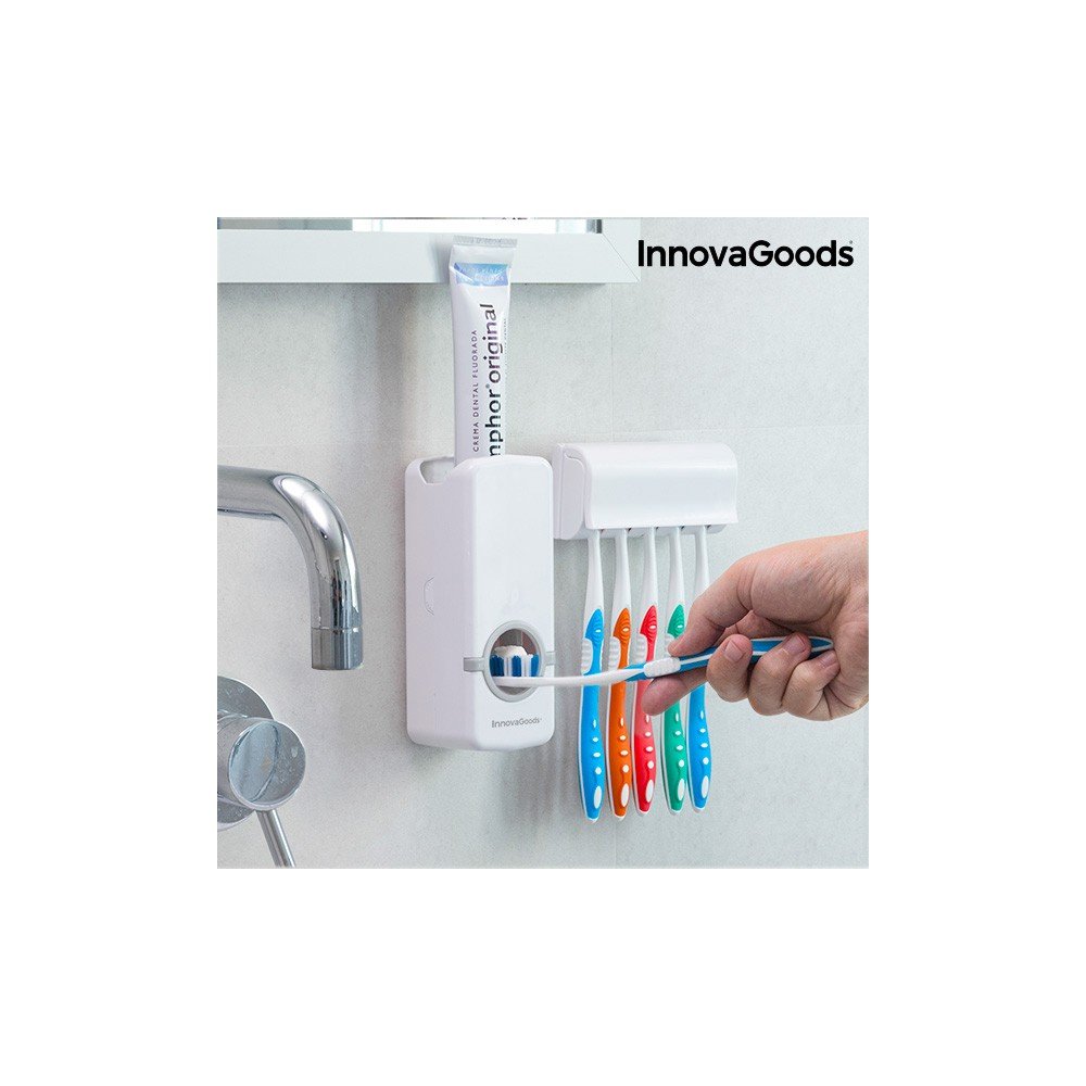InnovaGoods Toothpaste Dispenser with Brush Holder