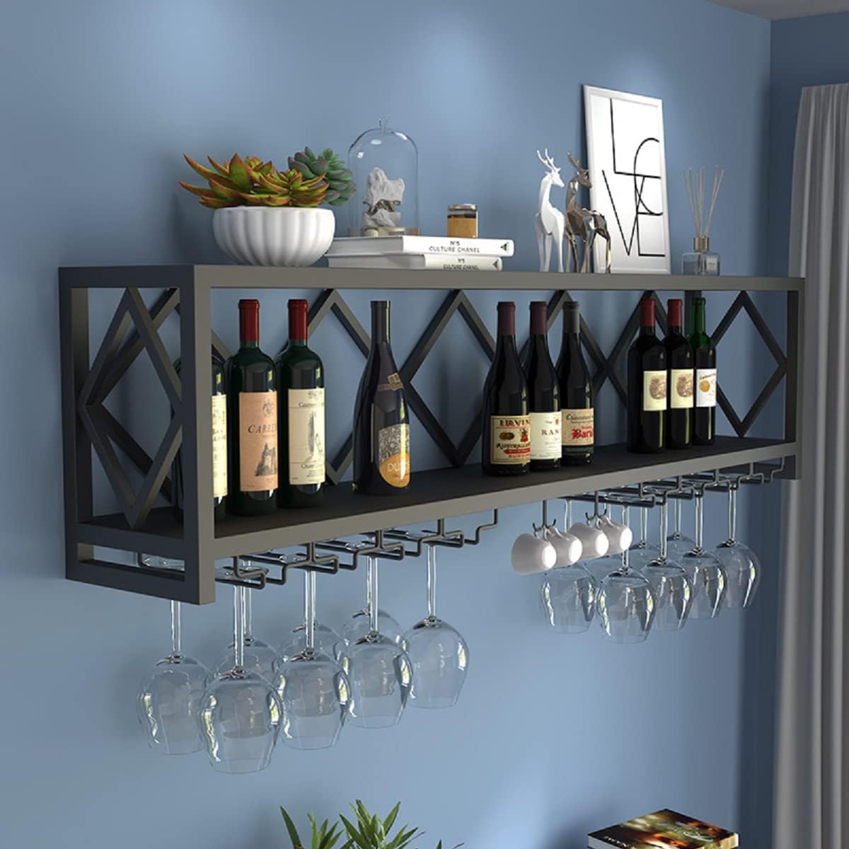 Gdrasuya10 Large Wine Rack Wall Mounted Floating Shelves