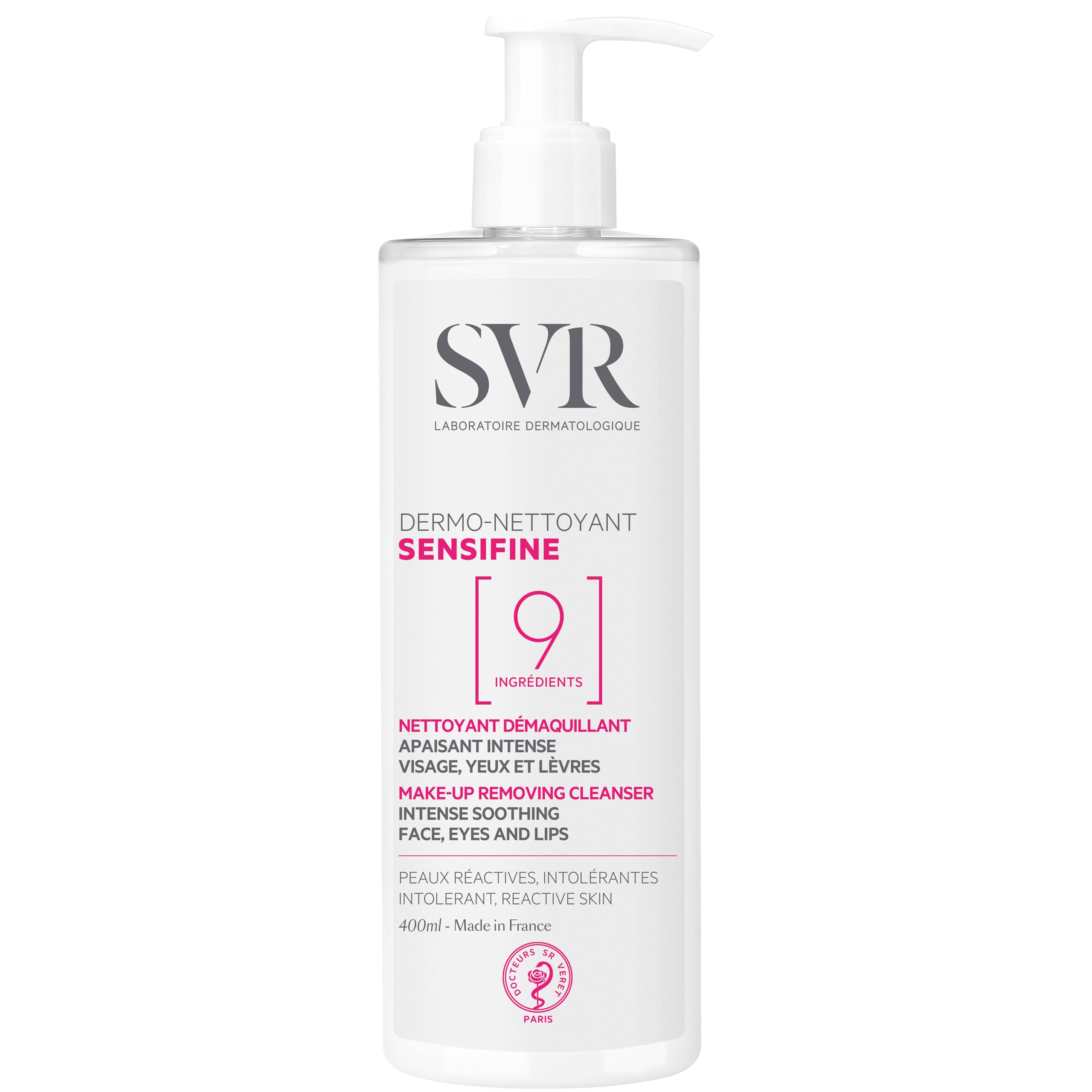 SVRSensifine Soothing Cleanser & Makeup Remover for Face, Eyes and Lips - Gentle Melting Gel Cream that Leaves the Skin Clean, Soft & Comfortable. Specifically Designed for Sensitive Skin, 13.5 fl.oz