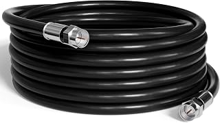 THE CIMPLE CO Czarny kabel koncentryczny RG6 (kabel koncentryczny) ze złączami odpornymi na warunki atmosferyczne, F81/RF, Digital Coax – AV, telewizja kablowa, antena i satelitarna, klasa CL2, 100