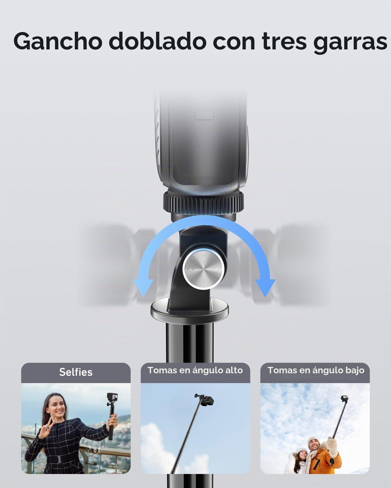 TELESIN° 120cm/ 47.83" Palo Selfie para GoPro Hero 13 12 11 10 9, dji Osmo Action 5 Pro 4 3, Insta360 X5 X4 X3 Ace Pro, Palo de Selfie Invisible 153cm, Selfie Stick Extensible de Aluminio