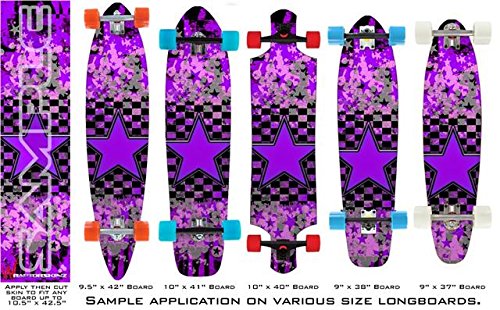 Purple Star - Decal Style Vinyl Wrap Skin fits Longboard Skateboards up to 10