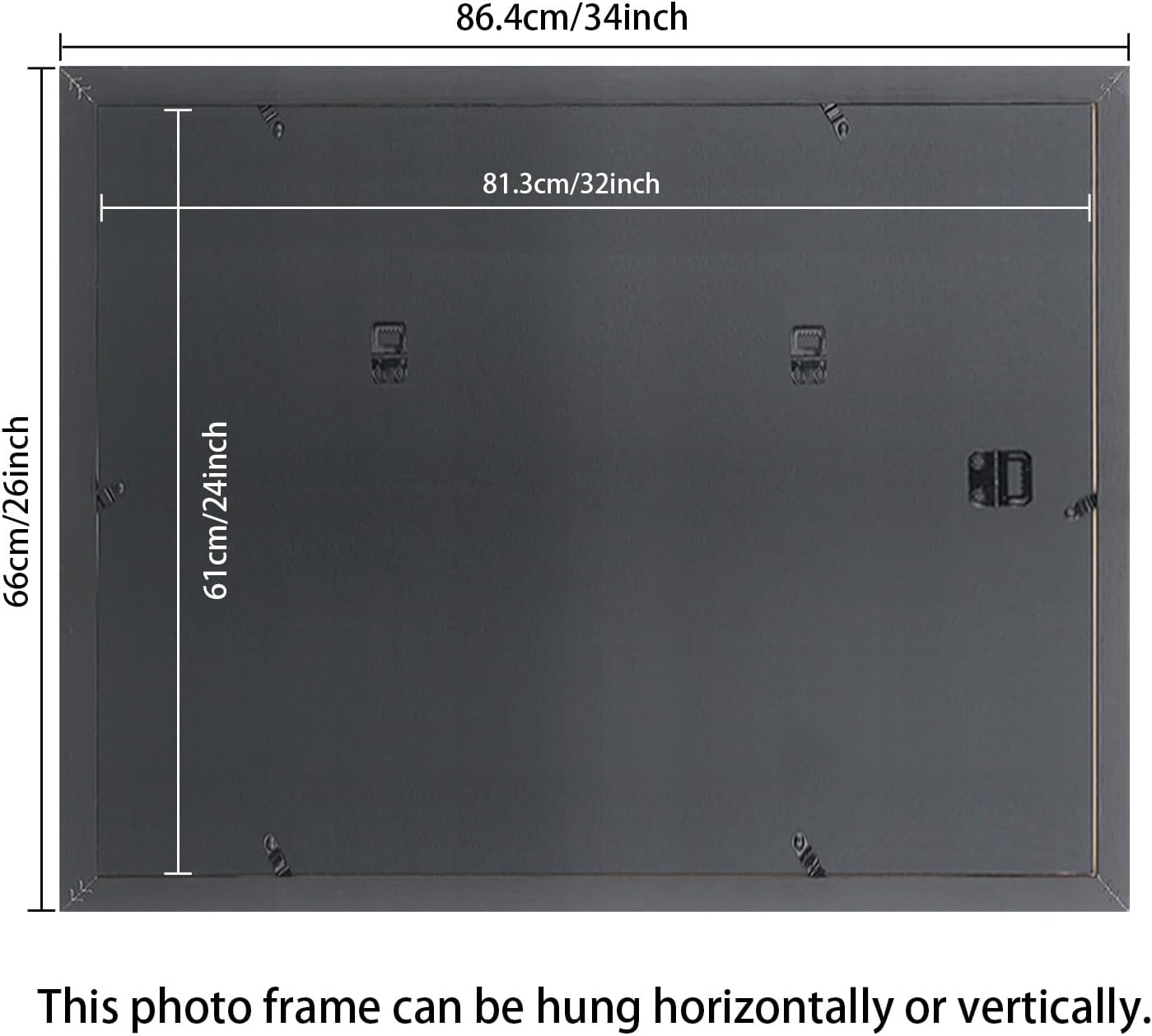 24x32 inch Picture Frame Solid Wood Black,Suitable for Panoramic Photo Frame, Posters,Painting,Group Photo,Puzzle (A23B2432)