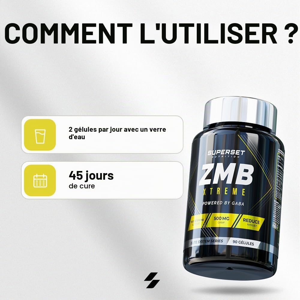 Superset Nutrition | Zmb Xtreme (90 Caps) | ZMB | Complexe de zinc, magnésium et B6 enrichi en GABA