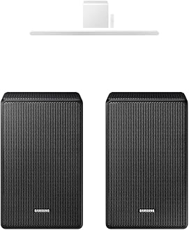 SAMSUNG S801D 3.1.2ch Soundbar w/Wireless Dolby Atmos Audio, Ultra Slim Design, HW-S801D/ZA (Newest Model) 9500S Rear Speaker Kit - Wireless Dolby Atmos/DTS: X (SWA-9500S, 2021 Model)