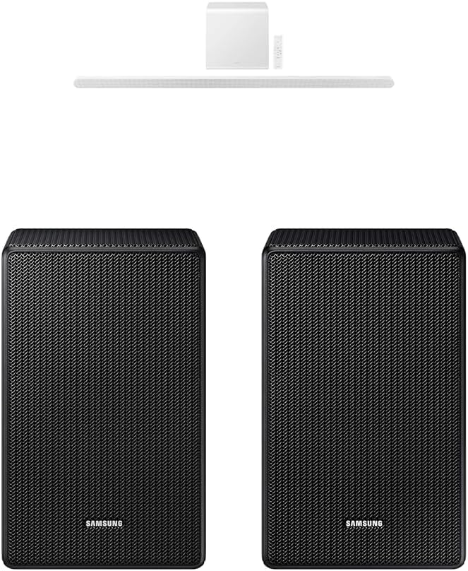SAMSUNG S801D 3.1.2ch Soundbar w/Wireless Dolby Atmos Audio, Ultra Slim Design, HW-S801D/ZA (Newest Model) 9500S Rear Speaker Kit - Wireless Dolby Atmos/DTS: X (SWA-9500S, 2021 Model)