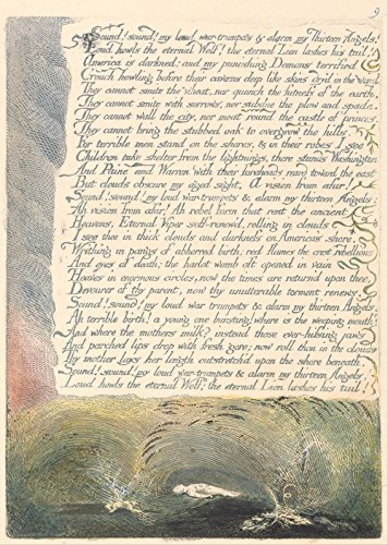 Grabado William Blake America Plate 11 cuadro enmarcado pequeño negro mate