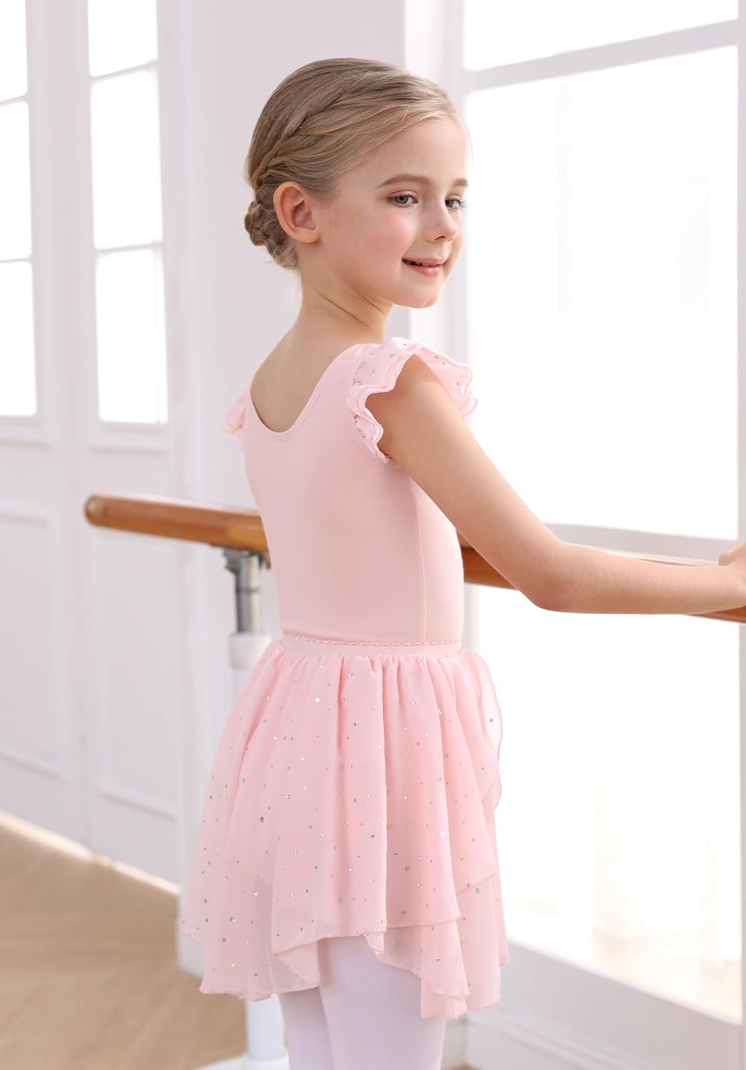 MdnMd Long Skirt Ballet Dance Leotards for Toddler Girls Ballerina Outfit Dress - Image 9