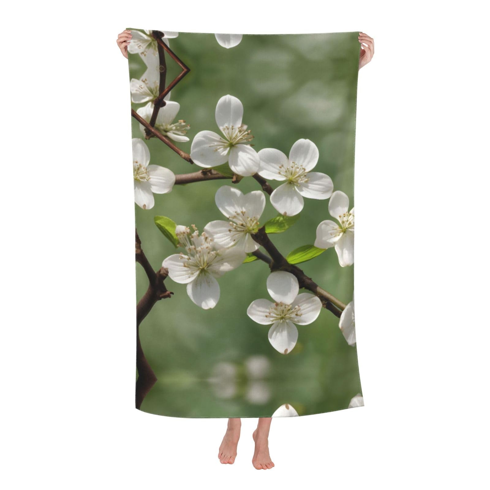 NImongt Spring Dogwood Blossoms Print Oversized Adult Beach Towel For Travel Weekend Getaways Festivals Camping Trips