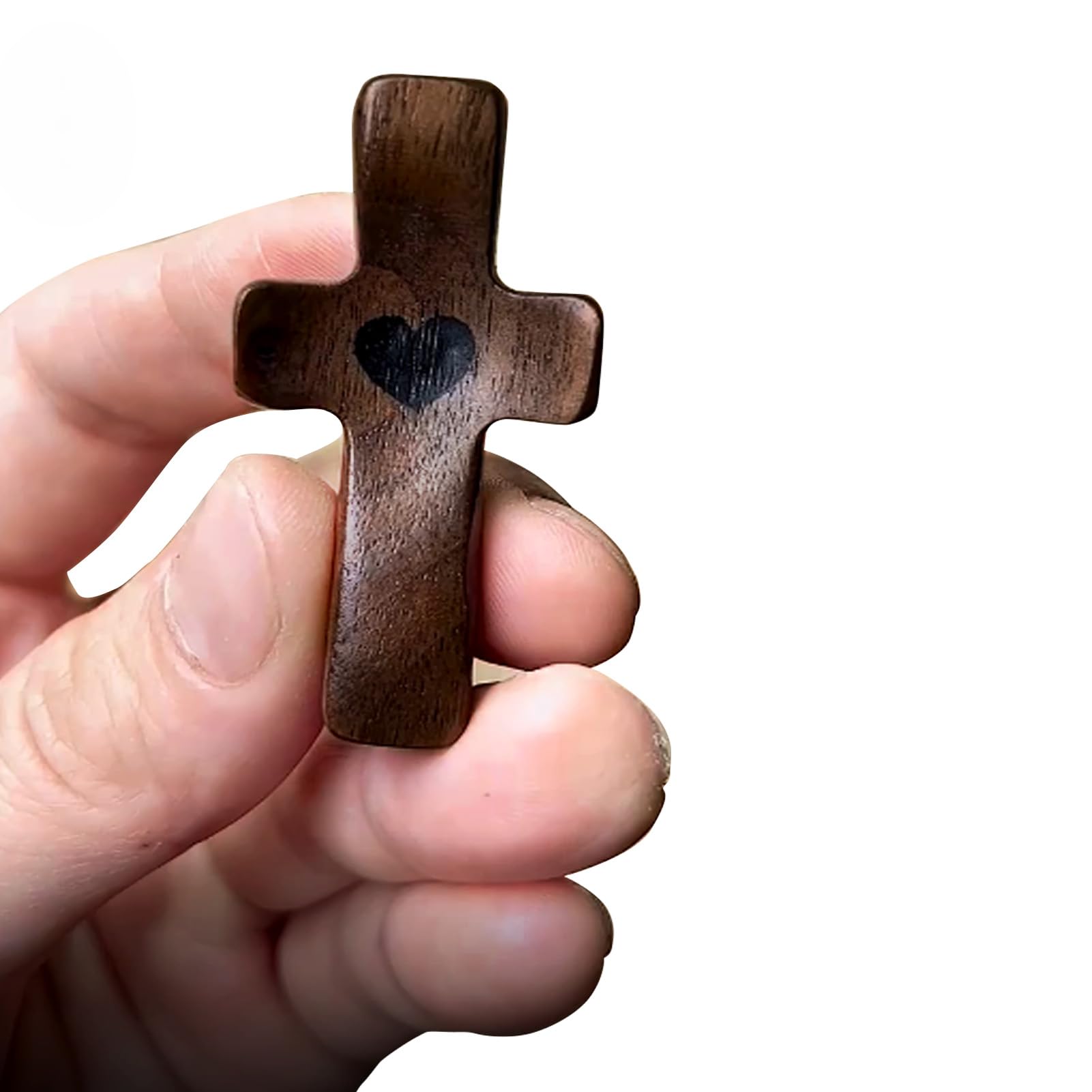 Yunjuhop Wooden Cross Fidget,Cross My Heart from The Holy Land,Jesus Wooden Pocket C-r-o-s-s Love Heart Stress Relief Gifts Thumb Holding C-r-o-s-s Awesome Christian Easter Gifts (Black 10pcs) - Image 3