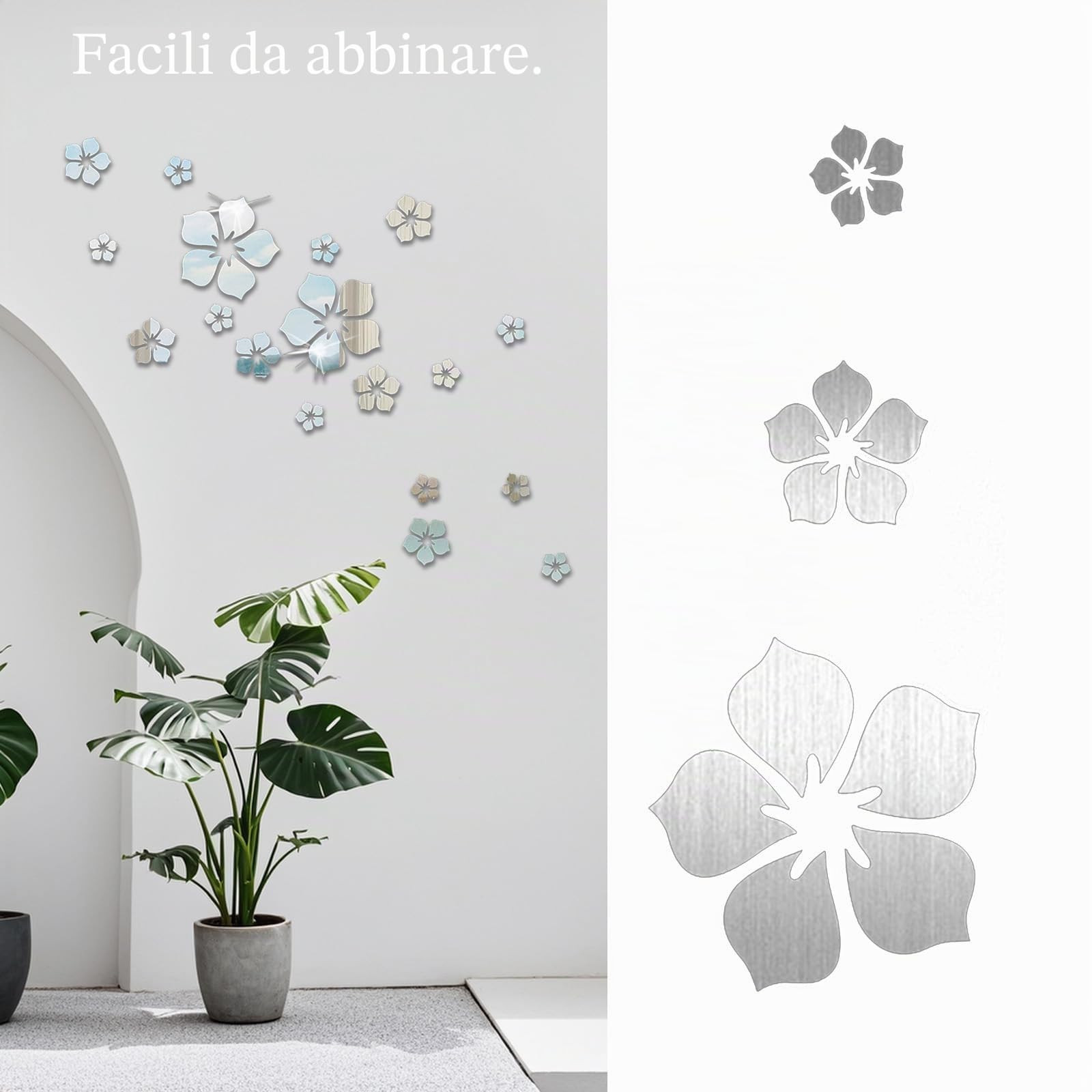 Fiori di ciliegio Adesivi da parete tridimensionali adesivi da parete in acrilico adesivi artistici adesivi adesivi adesivi per piastrelle a specchio decalcomanie per camera da letto bagno decorazione
