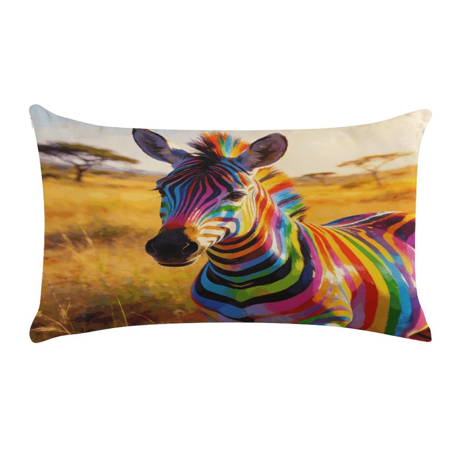 Fodpand Style The Colorful Patterns That Follow The Light Pillow Cases Set Of 1 Extra Soft Pillow Protectors With Hidden Zipper Perfect For Hotels, Guest Rooms,Bedroom 12X20 Inches Pillows Not Included