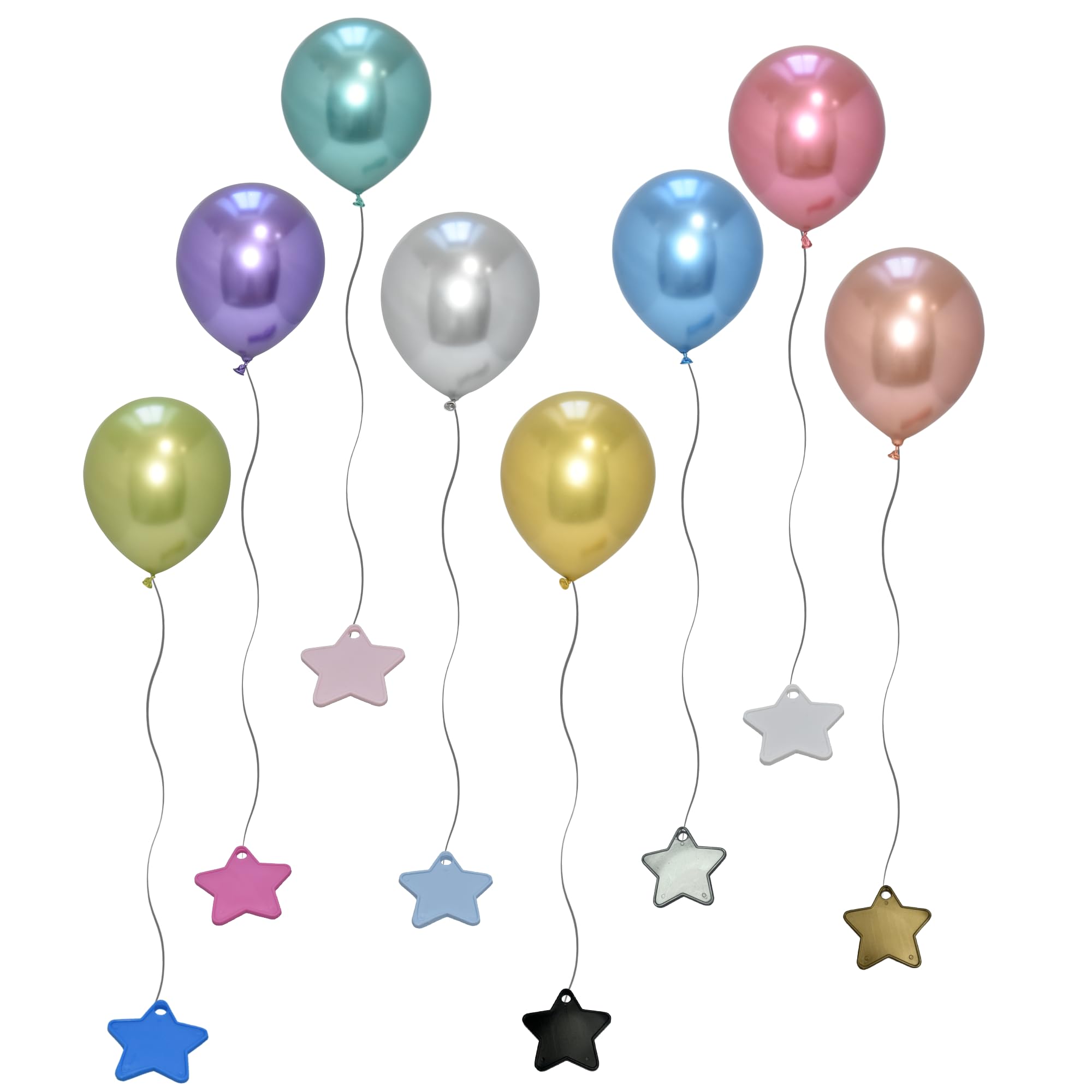 Pannu Design Multicolour Balloon Weights Reusable Star Shaped Helium Balloon Weights For Birthday Party Christmas And Wedding Party Decorations (Pack of 20)
