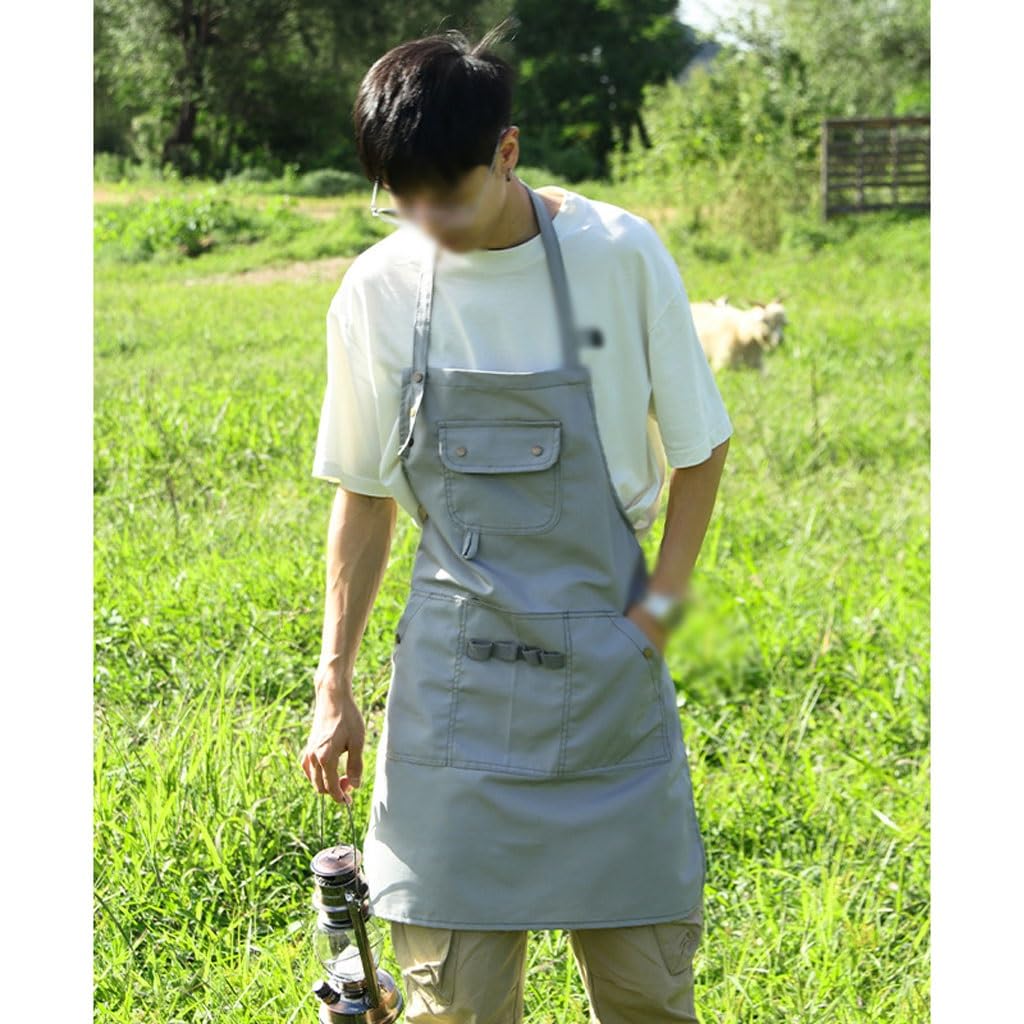TEESONG Grembiule da Cuoco Grembiule di Tela Coreano for la Cucina Domestica, caffè, Latte, tè, Cottura, semplici Abiti da Lavoro in Tinta Unita for Uomini e Donne Grembiuli da Uomo(A)