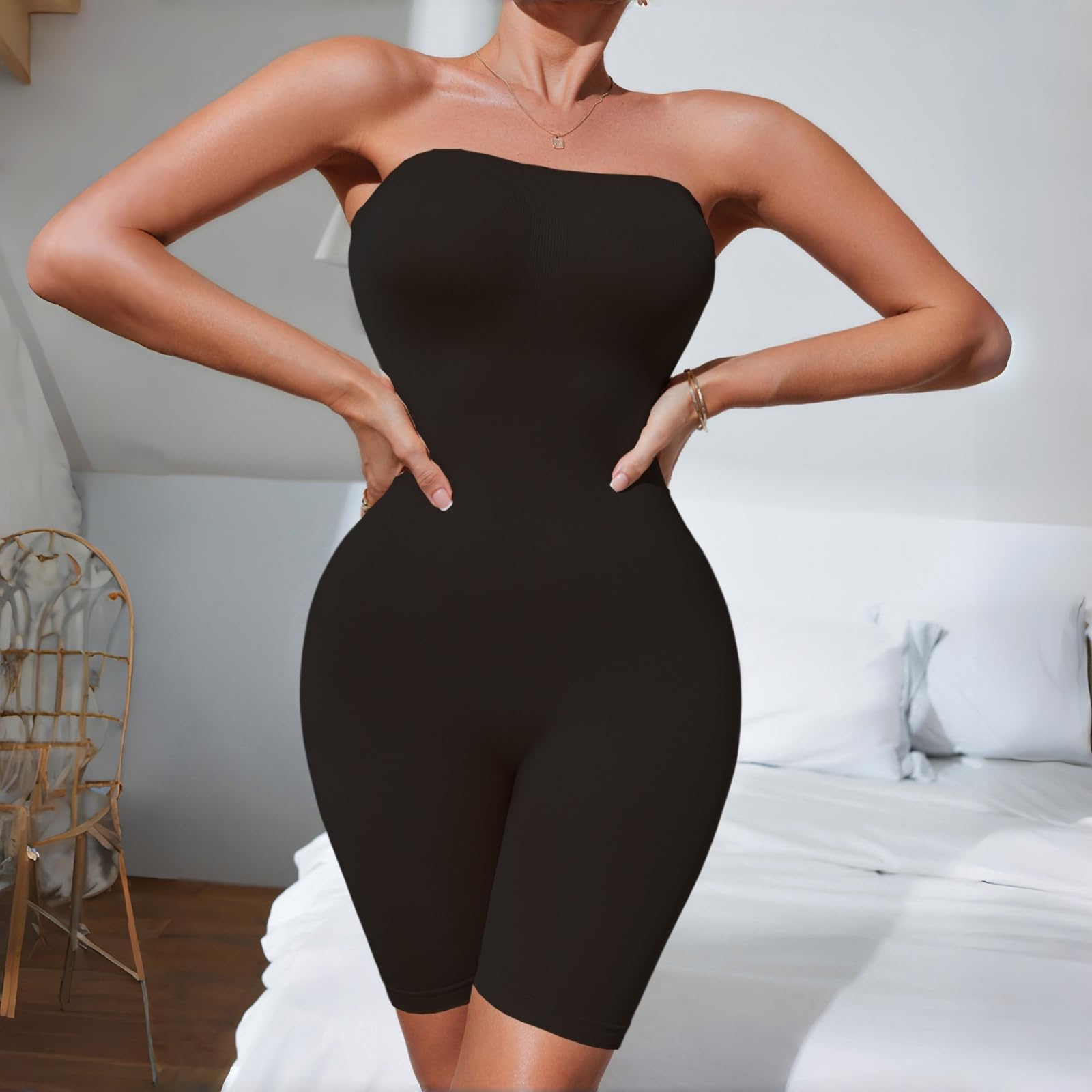 Women's Strapless Shapewear Bodysuit Seamless Body Shaper Tummy Control Butt Lifter full Body Shapewear