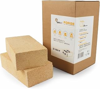 GIRtech Forge High Density Heavy Duty Fire Bricks 3180F - Pack of 2 | Hard Refractory Fire Brick for Masonry, Insulating Kiln, Fire Pit, Wood Stove, Oven, Grill, Melting Metals | Fireproof Bricks