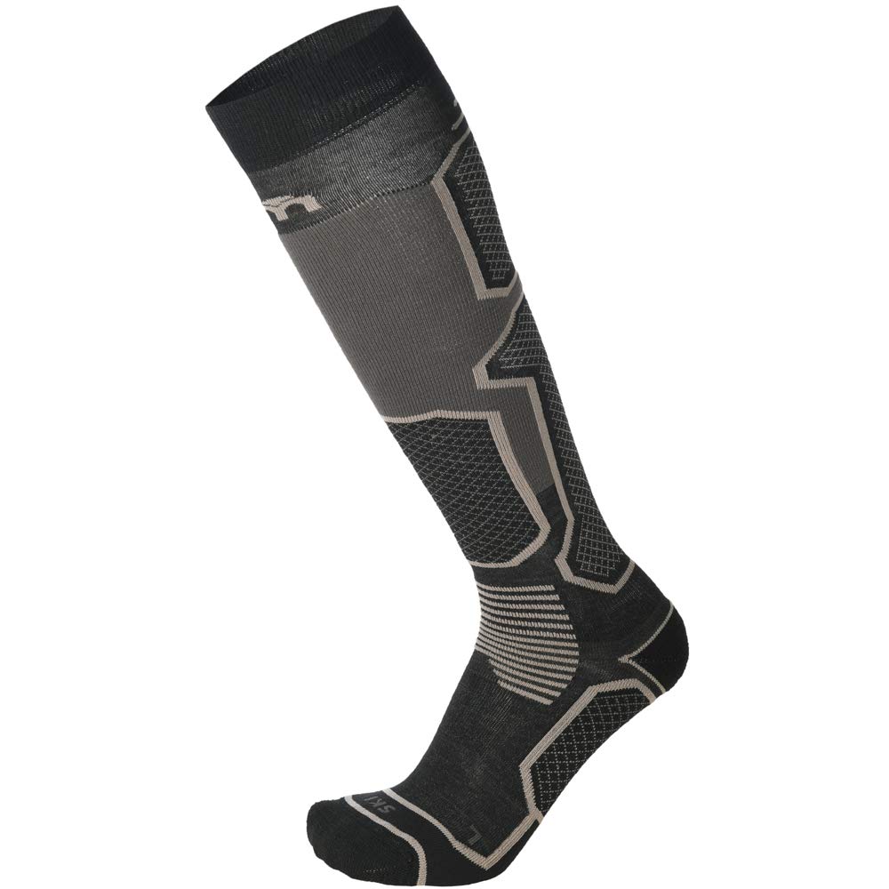 MICO CALCETINES DE ESQUI' 100% Made in Italy, en Tejido de Lana + Fibra LYCRA, Alto Rendimiento, Ultraligero, Unisex para Hombres y Mujeres, en Color Negro Grigis