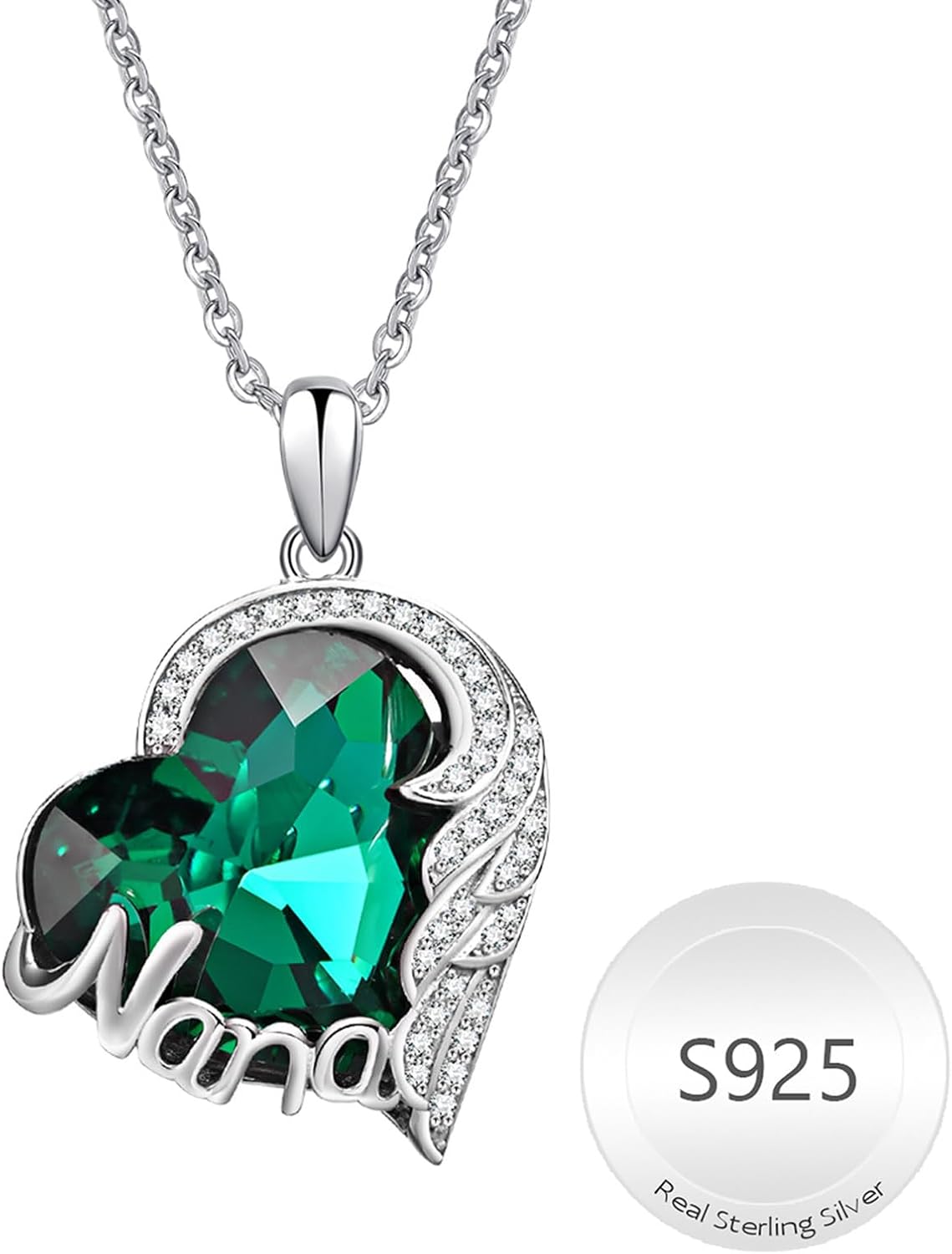 925 Sterling Silver Heart Necklace - Elegant Exquisite Silver Jewelry Love Heart Pendant Gift for Mom Nana Wife Girlfriend Valentine's Day Birthday Mothers Day Anniversary