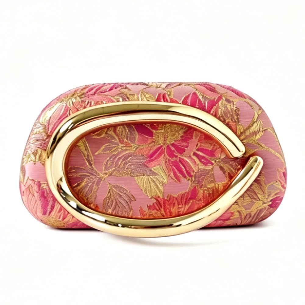 Acrylic Clutch Purse for Women Classic Round Acrylic Evening Handbag Vintage Metal Handlebars Bag for Wedding Party Prom