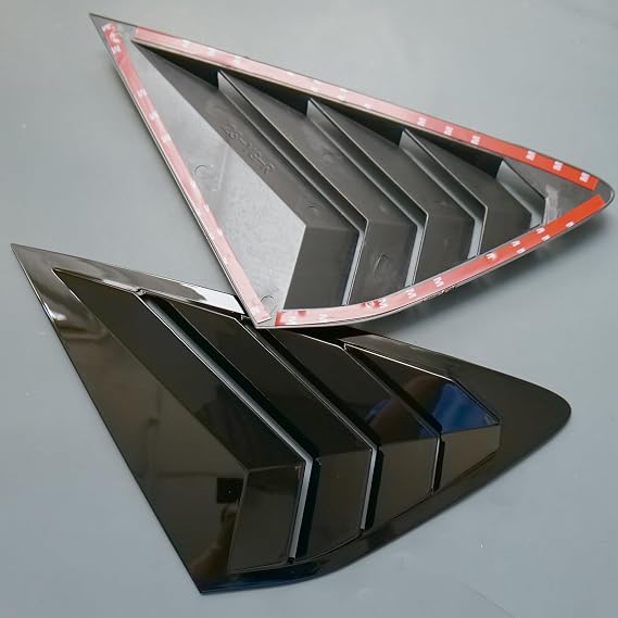 ZiWen 2X Sport Style Quarter Window Scoops Louvers for Honda Accord Sedan 2023 2024 2025 2026 (Gloss Black)