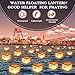 Cunno 72 Pcs Square Memorial Lanterns Set Paper Tangled Lanterns Sun Pattern Chinese Wishing Lights with Tea Candles and Adhesive Pads for Praying Pool Blessing Wedding
