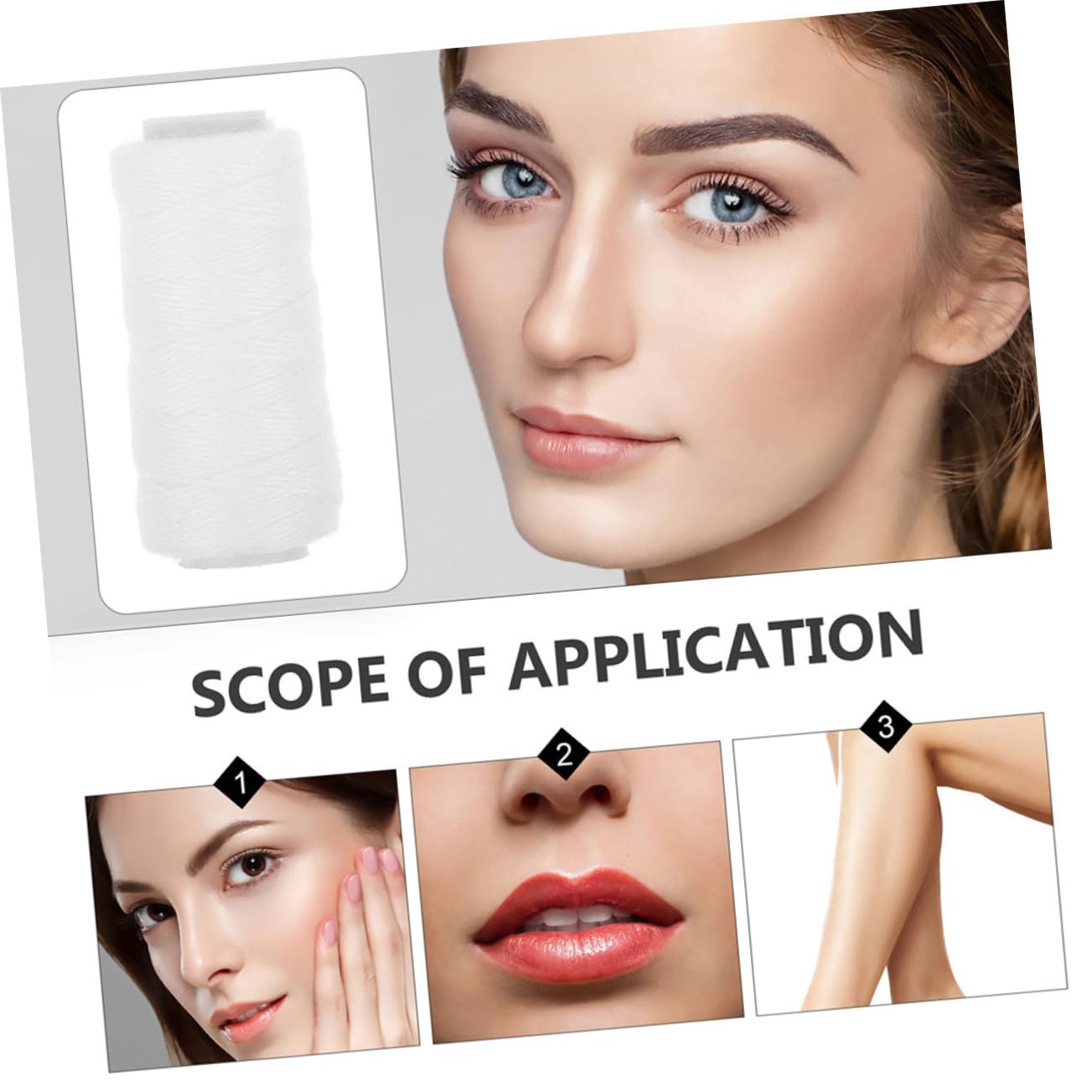 FRCOLOR Lot De 4 Fils Épilatoires Réutilisables En Coton Pour Sourcils Lèvres Menton Pour Femmes 10 Rouleaux X 4