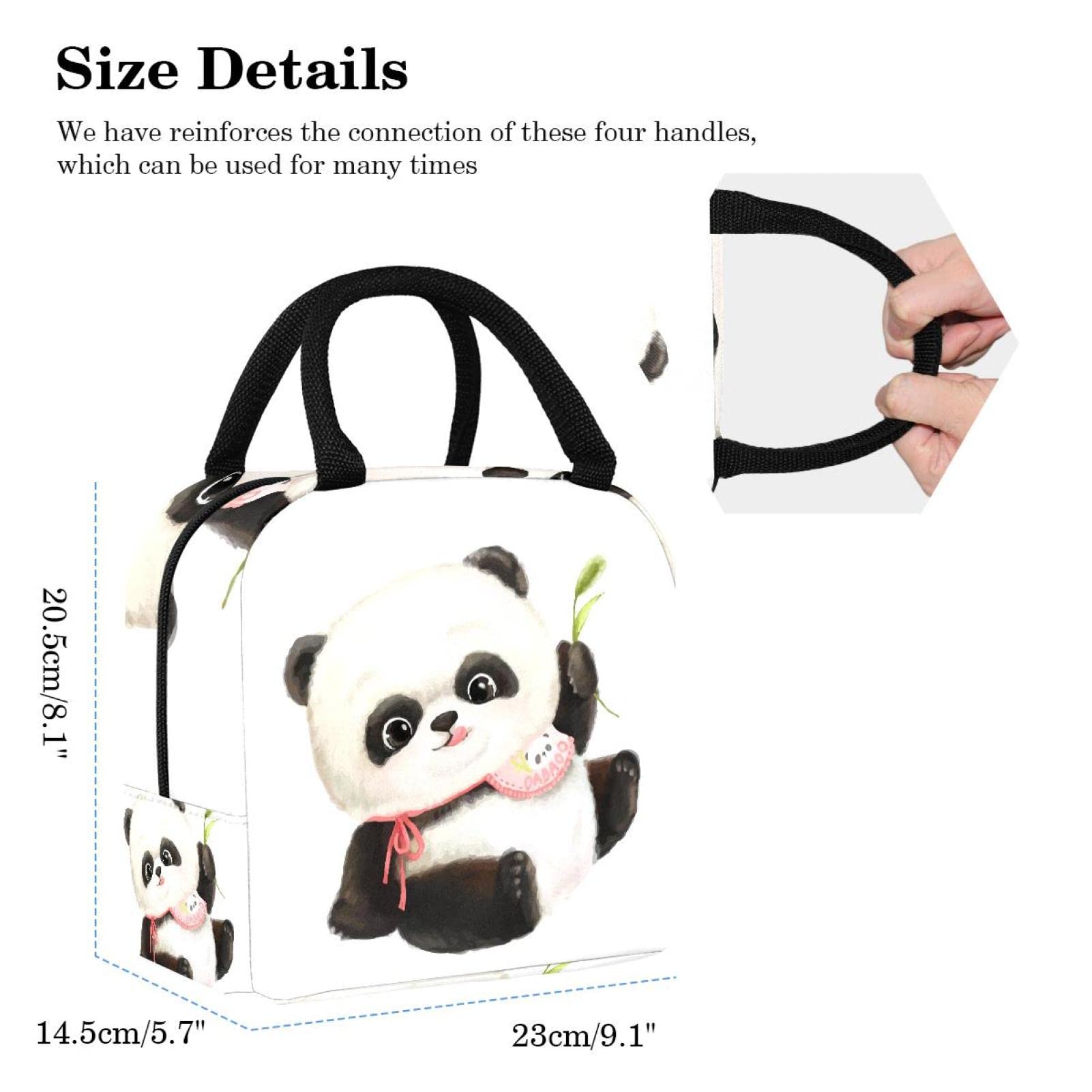 Borsa Termica Per Pranzo A Forma Di Panda, Portatile, 27x16x17cm, Isolata, Per Lavoro, Picnic, Scuola - 5