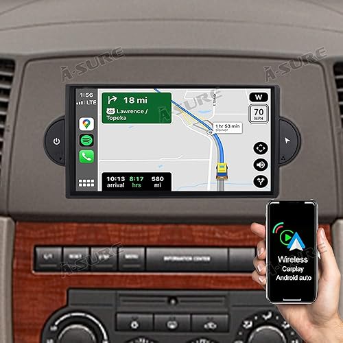 Miniatura 8 de ASURE Radio estéreo para coche con Carplay Android Auto para Dodge RAM Chrysler 300 Jeep Grand Cherokee Compass 2006 2007 2008 Specail coches, 3
