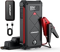 Acmount P100 5000A Peak Car Jump Starter for 10.0L Gas/8.0L Diesel Engines - Portable Lithium Power Pack with LED Screen & Light