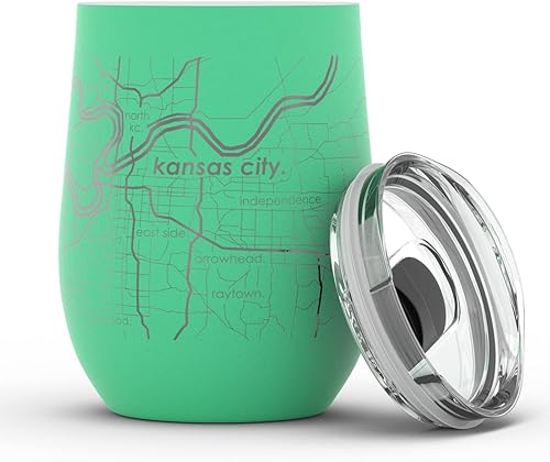 Vista 333 de Well Told Lexington Kentucky Map - Vaso de vino aislado con grabado de mapa de Kentucky, taza de acero inoxidable grabada (12 onzas, verde domingo)