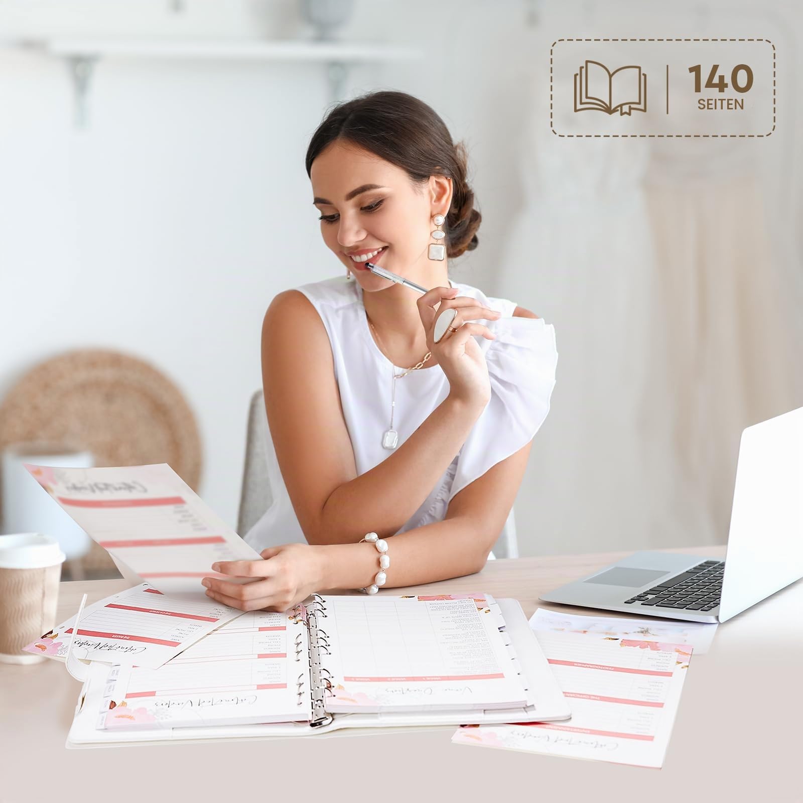 AW BRIDAL Hochzeitsplanerbuch und Organizer für die Braut, Leder-Hardcover, Hochzeitsplanungsbuch, Budgetplaner mit Stift, Geschenk für die zukünftige Braut, Verlobung, Hochzeitsgeschenke für Paare,
