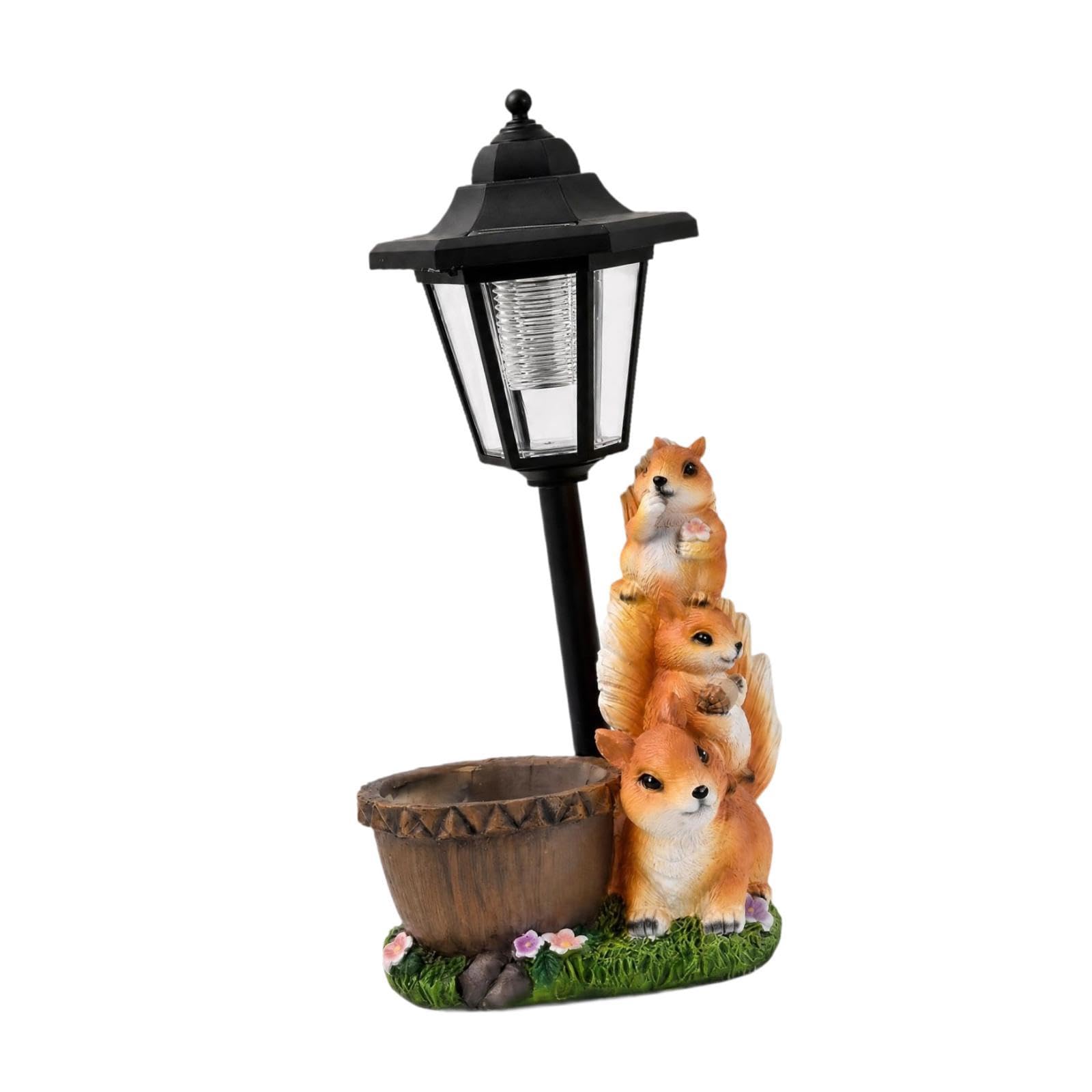 Figurine écureuil extérieur Homyl lampe LED déco terrasse et sculpture jardin