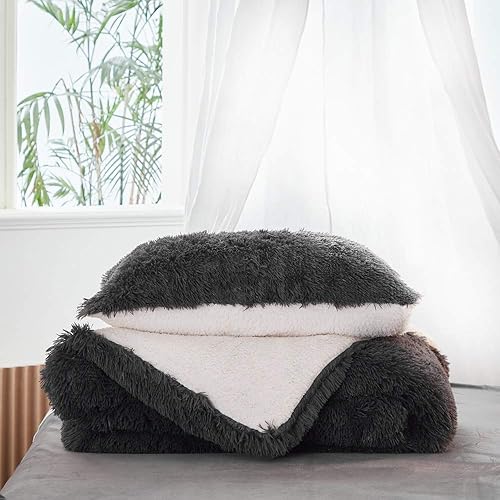 Miniatura 9 de FlySheep - Juego de edredón de pelo largo de piel sintética (CHUNSE)
