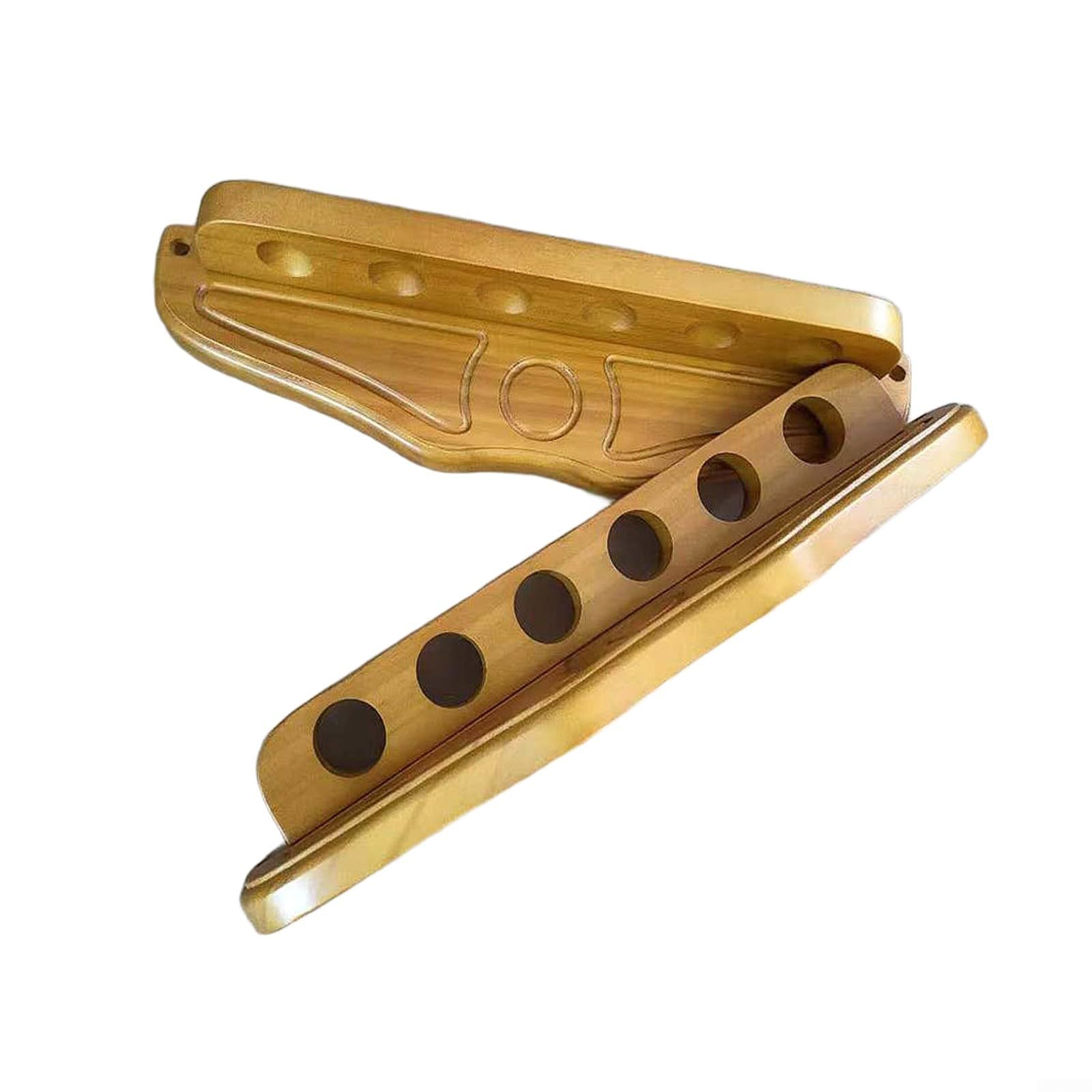 QuivyLivy Wooden Pool Cue Rack, 6-Slot Wall Mounted Snooker Holder Stand for Billiard Room Decor, High-End Wood Storage Organizer to Prevent Cue Warping, Red(yellow)