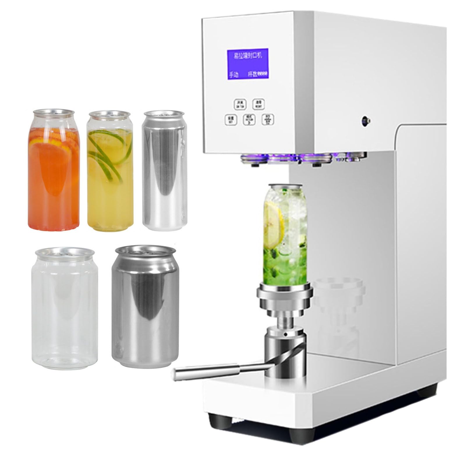 AYCDL Automatic Can Sealing Machine,Electric Cup Sealer Machine Beverage Seal Machine Time,for Cafes Bars Beverage Stores,White