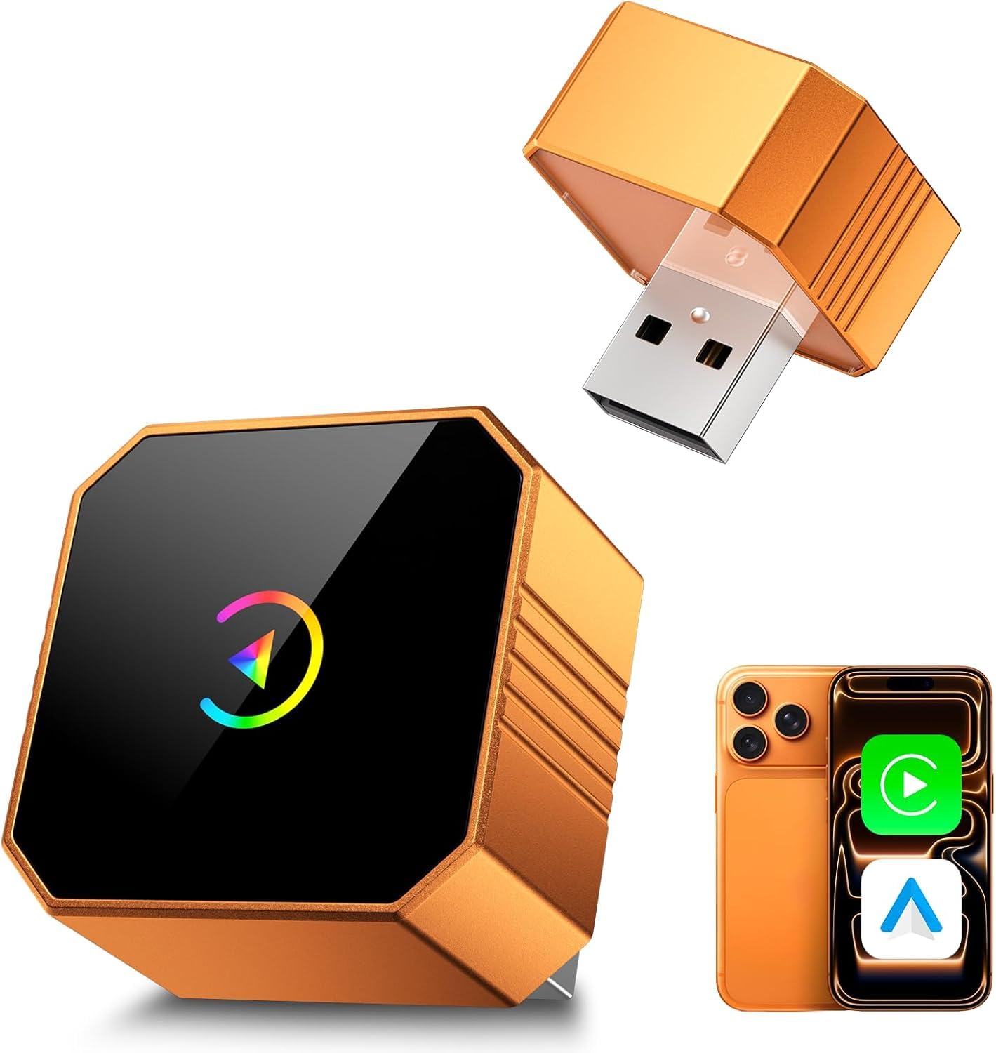 2026 Mini Wireless CarPlay Adapter, Wired to Wireless CarPlay & Android Auto Dongle, Plug and Play, Stable Zero Latency, Compatible for iPhone iOS 10+ & Android 11+-image-42