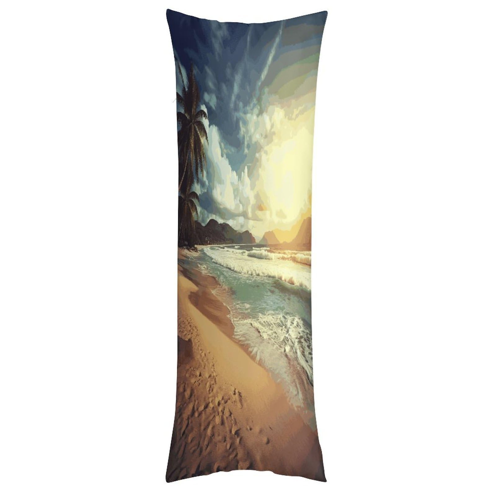LDGSUPH Sunset on The Beach Pillow Cases Soft Pillowcase with Invisible Zipper Wrinkle Resistant Pillow Covers Breathable Removable Pillow Protector for Bed Sofa Car 20"x54"