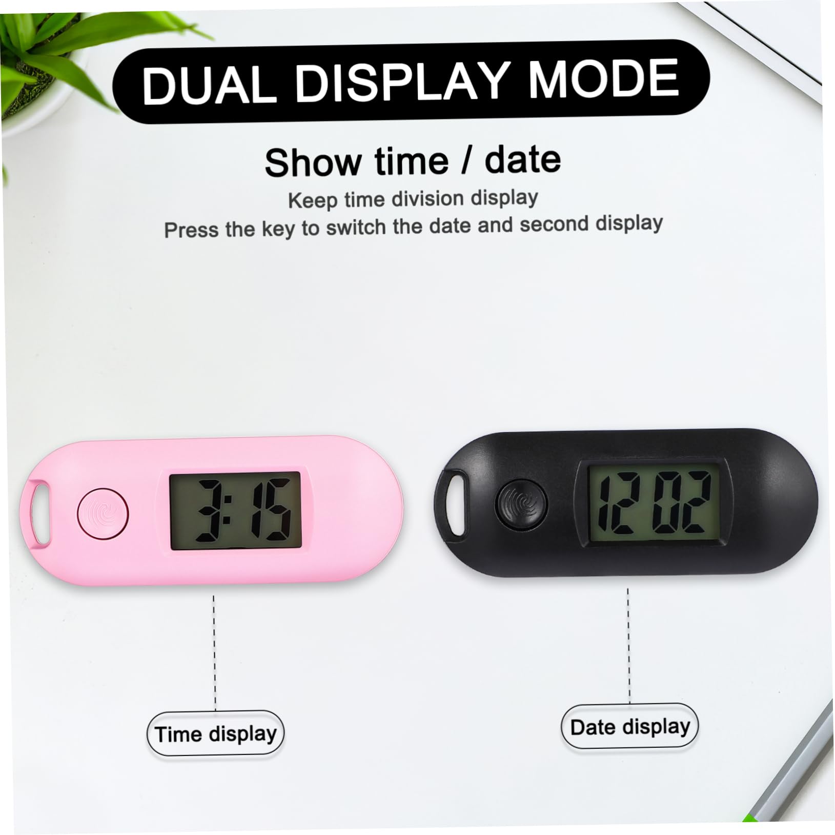 NUOBESTY Reloj Digital Portátil para Estudiantes De Relojes Silenciosos con Led para Exámenes Y Estudio Diseño Compacto Y White Verde Azul Negro Rosa Gris