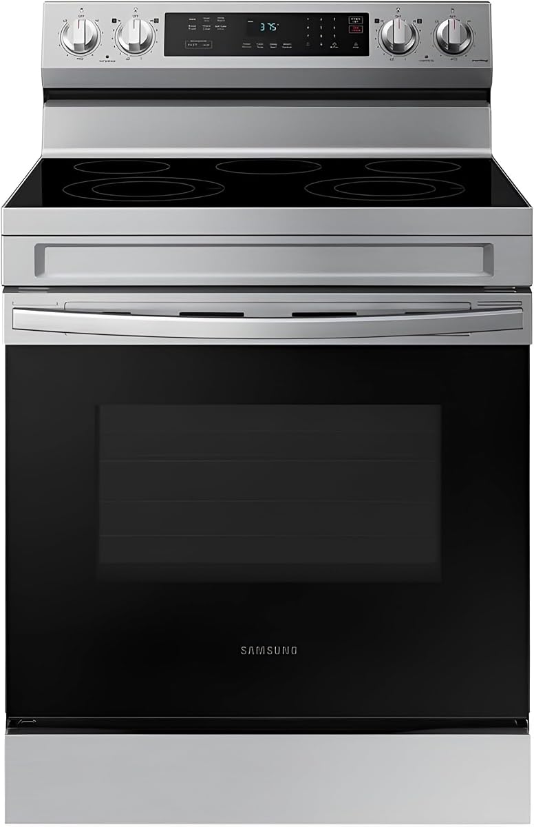 NE63A6311SS 30″ 6.3 cu ft Freestanding Electric Range with Wi‑Fi, Rapid Boil, 5‑Element Smoothtop, Self & Steam Clean – Stainless Steel