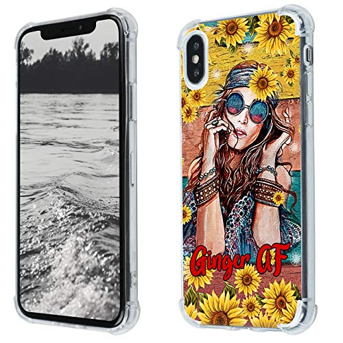 Arste Case For Iphone Xxs, Vintage Vibe Collage Sunflower Ginger Af Slim Case Tpu Bumper Shockproof Protective Cover Case For Women Girls Support Wireless Charging #TOP1