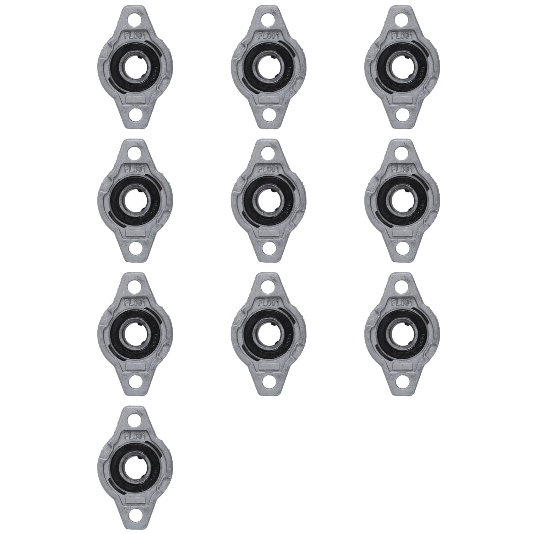 Jnchdghwa Gray Black 10X Fl001 Zinc Alloy 12Mm Bore Self Aligning Pillow Block Bearing Flange