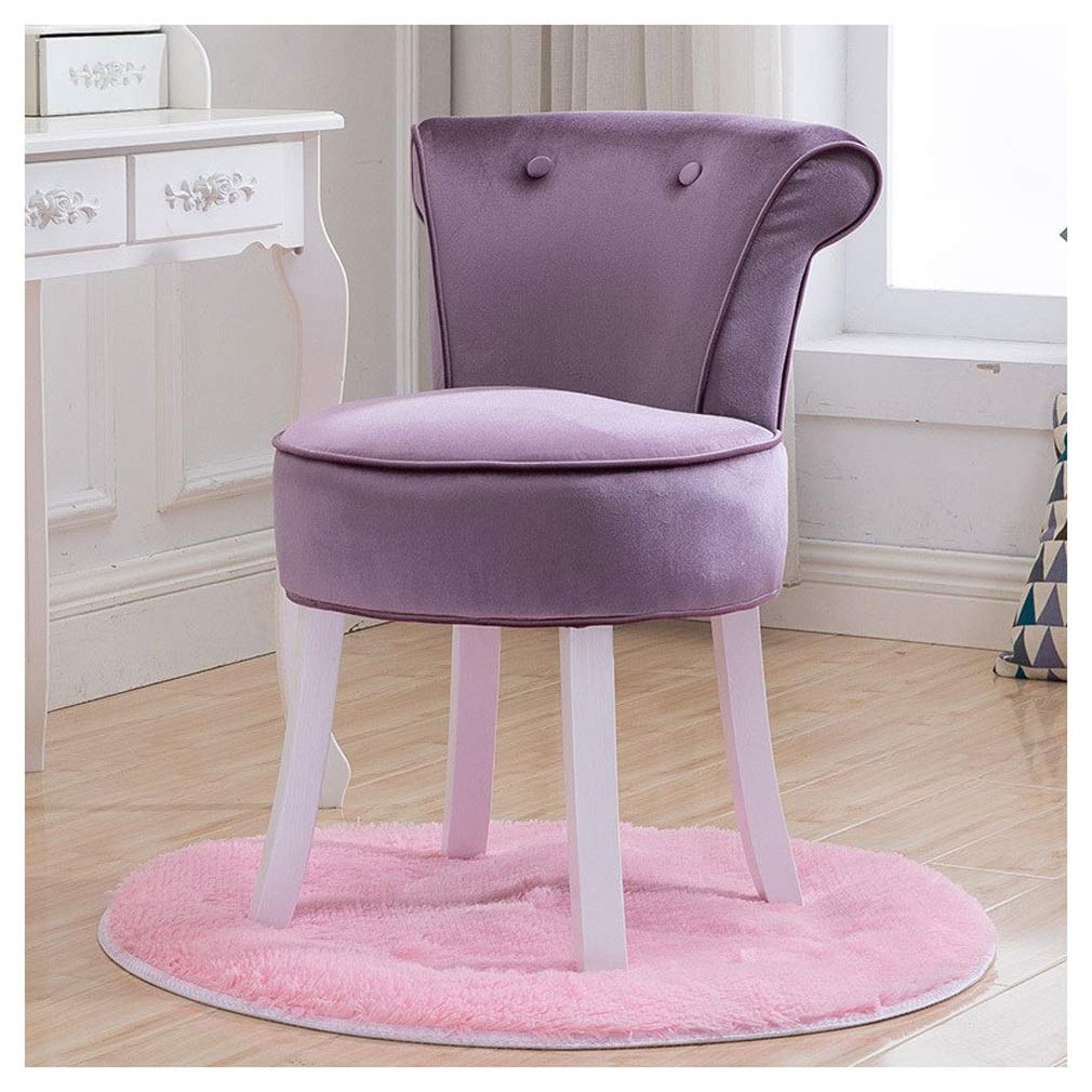 Mauve Lilac Dressing Table Chair Chair Suede Makeup Stool Round