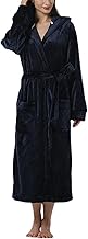 Robes for Women with Hood Plush Fleece Soft Long Hooded Bath Cozy Warm Robe Nightgown Spa Sleep Massage