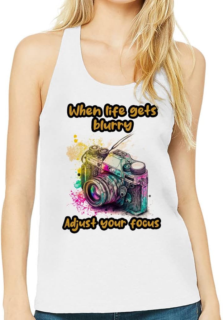 When Life Gets Blurry Adjust Your Focus Women's Racerback Tank - Art Tank Top - Paint Workout Tank
