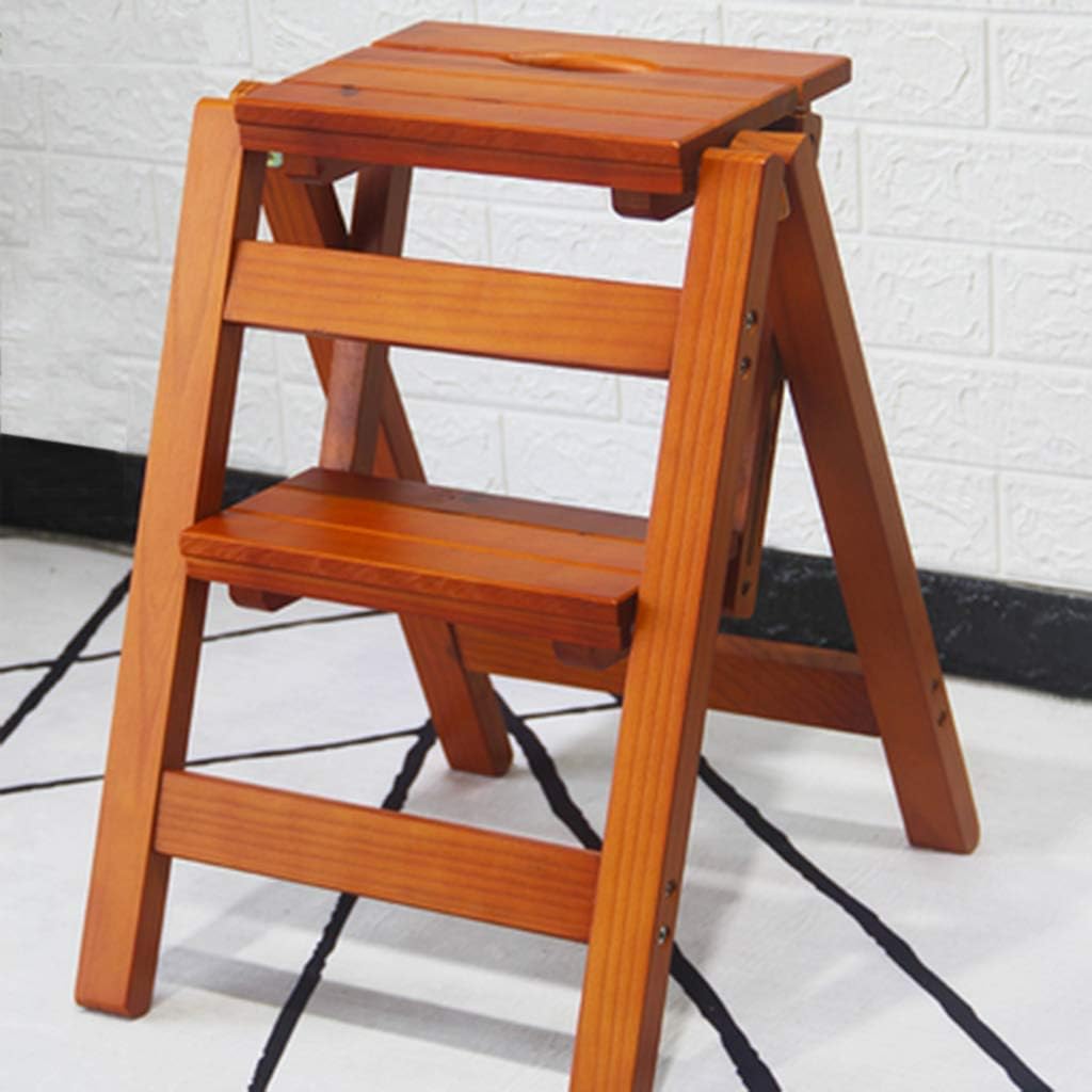 2-Step Folding Portable Ladder Stool - Multifunctional Safety Chair for Adults Widened Design Ideal for Shelving Flower Rack Library Use Compact & Easy to Store