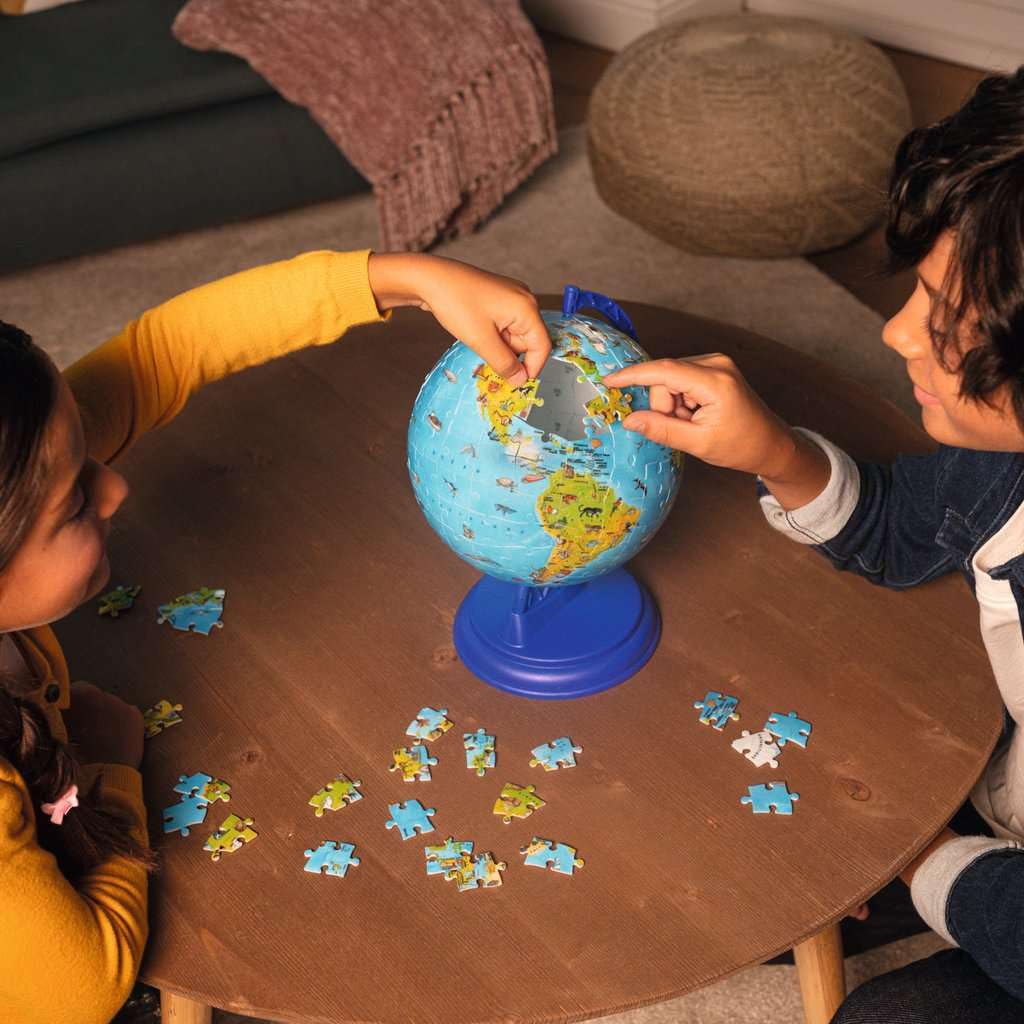 Ravensburger 3D Puzzle 11274 - Kinderglobus mit Licht in deutscher Sprache - 180 Teile - Beleuchteter Globus für Kinder ab 6 Jahren: Erlebe Puzzeln in der 3. Dimension